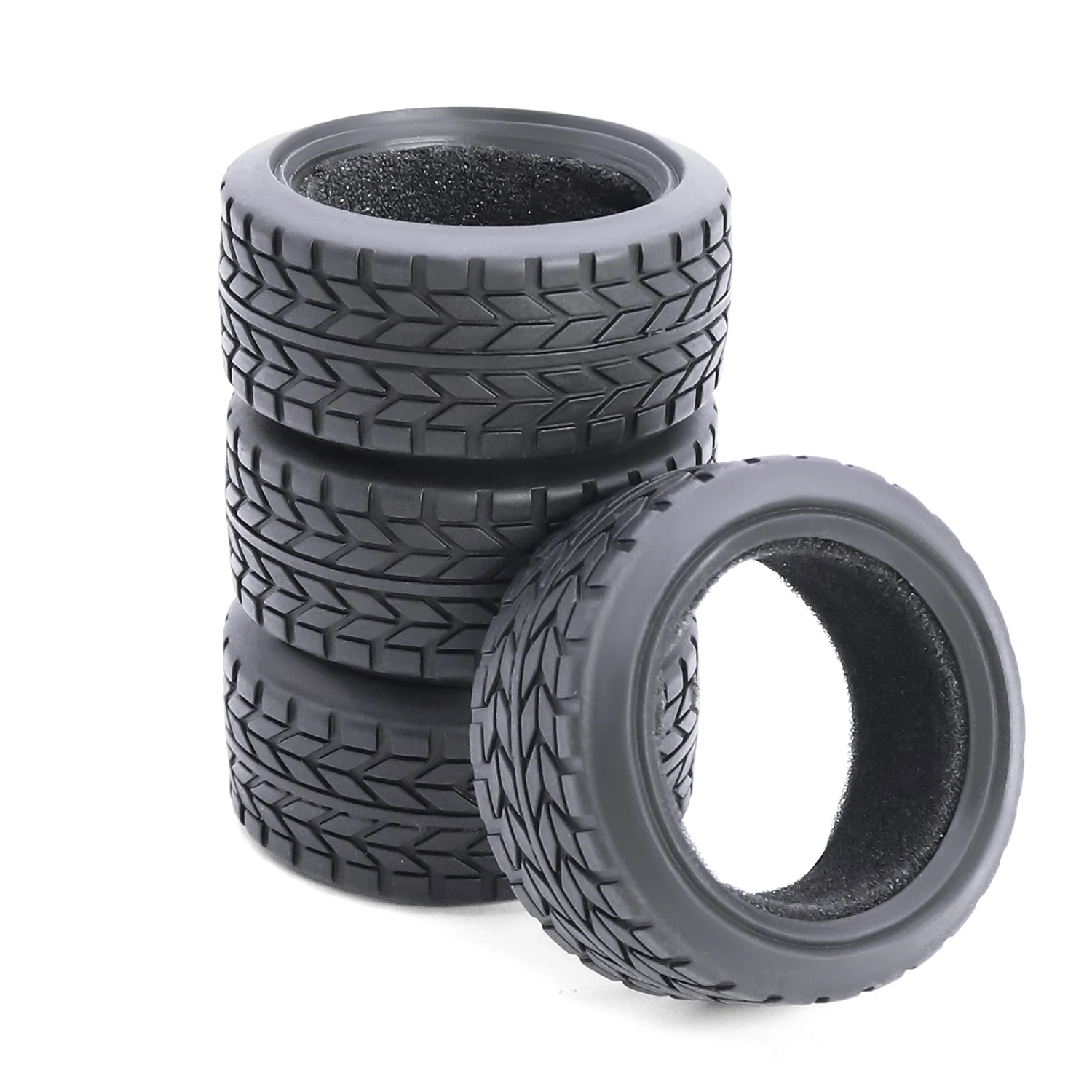 1:10 On-Road RC Car 63-68mm High Grip Rubber Tires Abrasion Resistant for HSP HPI HIMOTO REDCAT 94123/94122/94103 Upgrades Parts