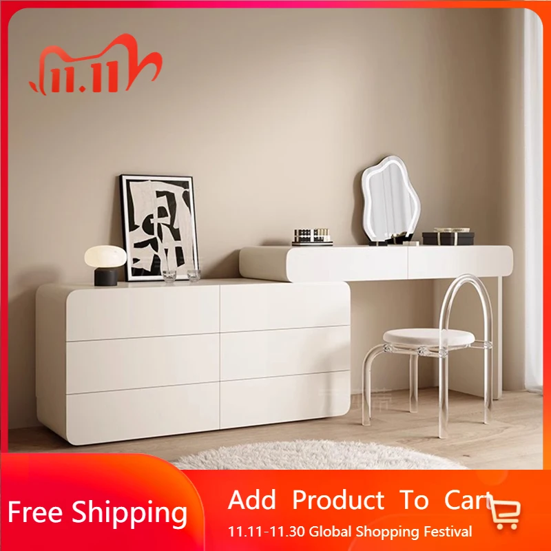 

Girl Large Dressing Table Corner Mirror Bedroom White Storage Drawers Dressing Table Modern Women Vestidores Trendy Furniture