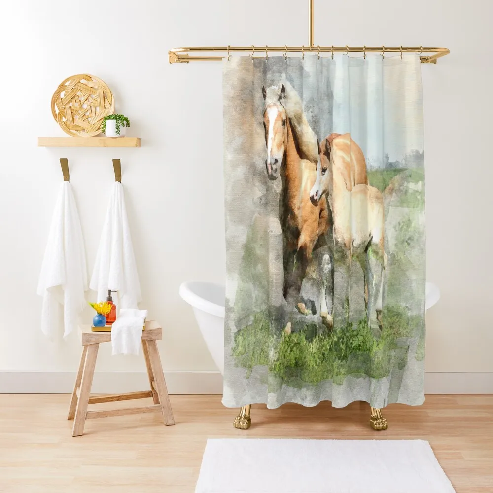 

Haflinger Mare and Foal Shower Curtain For Bathrooms With Beautiful Designs Elegant Bathroom For Bathrooms Shower Bath Curtain