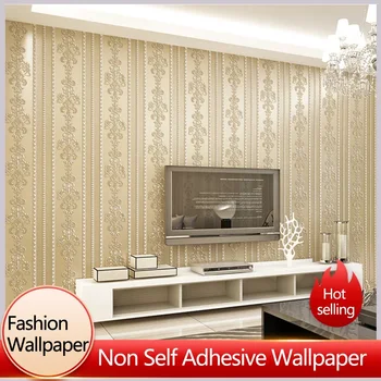 Papier peint à rayures verticales en tissu non tissé minimaliste moderne, papiers peints 3D pour chambre à coucher, salon, décoration de la maison