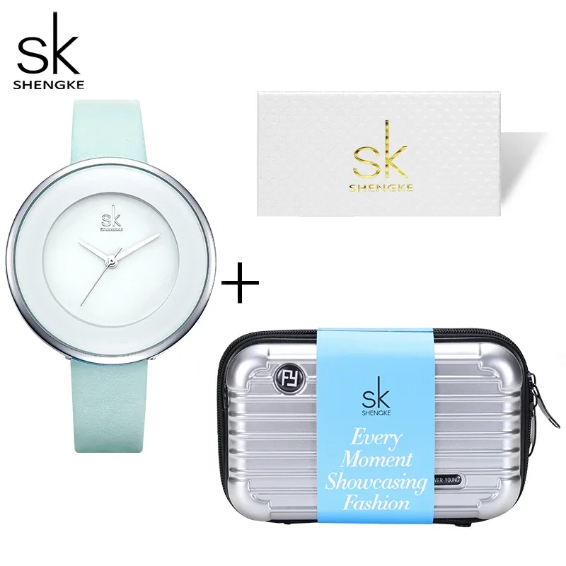 Shengke New Design Ladies Quart Wristwatches Set Best Gifts Set for Woman Fashion Shoulder bag Clock set for Girlfriend