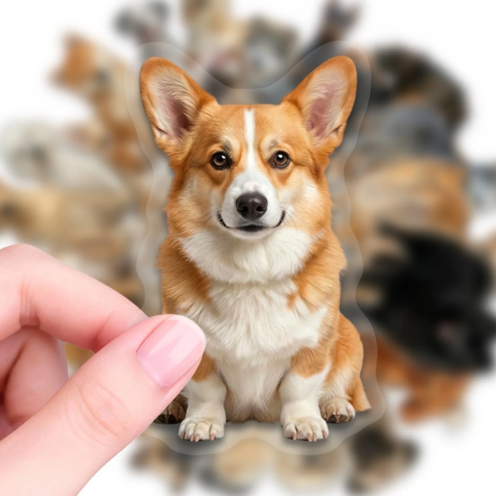 50PCS Realistic Multi Breeds Dog Stickers Cute Puppy Corgi Animal Collection Transparent PET Decals Sticker DIY Decor Supplies