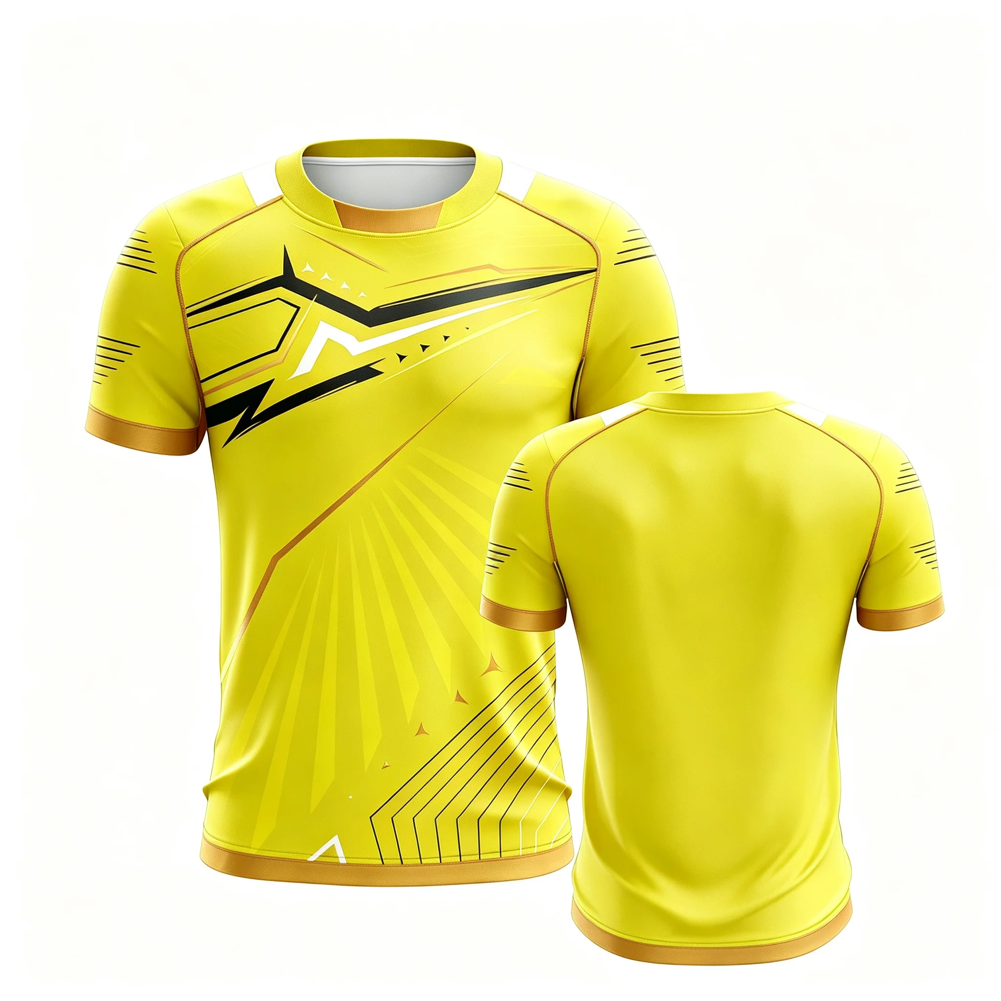 Trendy ray patterned football jersey, men's and women's breathable short sleeves, casual top for training and matches