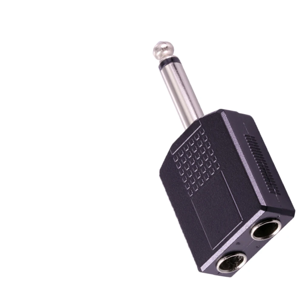 

2pcs 6.35mm Mono Audio Adapter Splitter Dual Jack Headphone Microphone Cable Connector Plastic Molded No Loss Quality Stereo