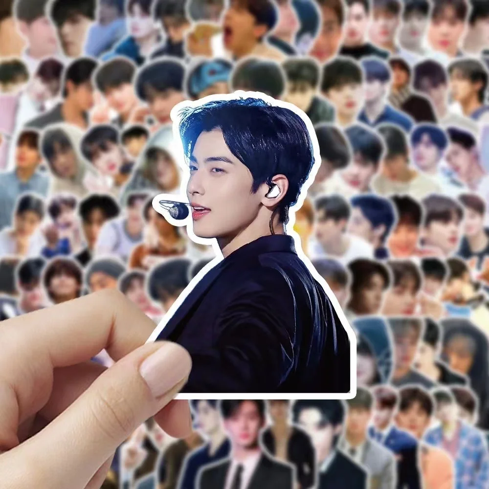 Imagem -03 - Cha Eunwoo Caixa Decorativa do Telefone Móvel Adesivos de Bricolage Conta de Mão Computador Novo 2023 100 Pcs