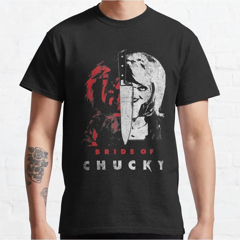 Chucky Child's Play Graphic T-Shirt Killer Doll Unisex Tee 0126 Cotton Short Sleeve Cult Slasher Horror Halloween Casual Tops