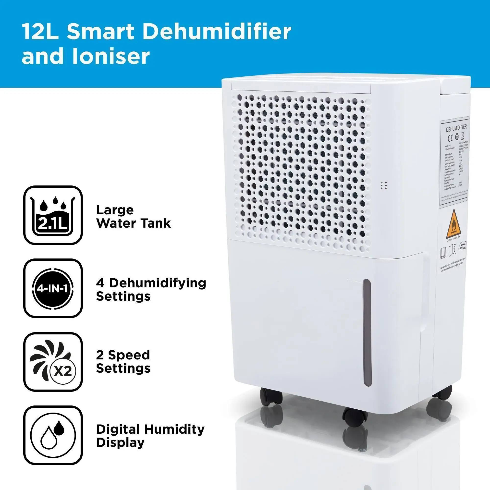 12L FUDAスマートホーム除湿機空気清浄機除湿機Tuya Wifi除湿機付き