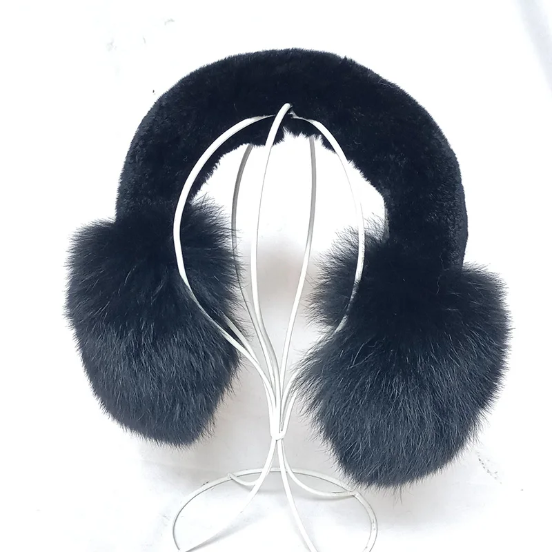 2024 New Winter Warm Natural Fox Fur Earmuff Luxury High Quality Women Wholesale Genuine Fur Earcap