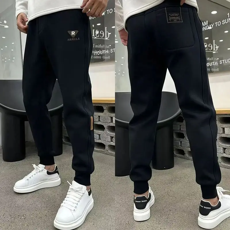 Casual Pants Oversize Joggers Korean Cargo Trousers Brushed Jogging American Retro Casual Elastic Pants Sports Sweatpants