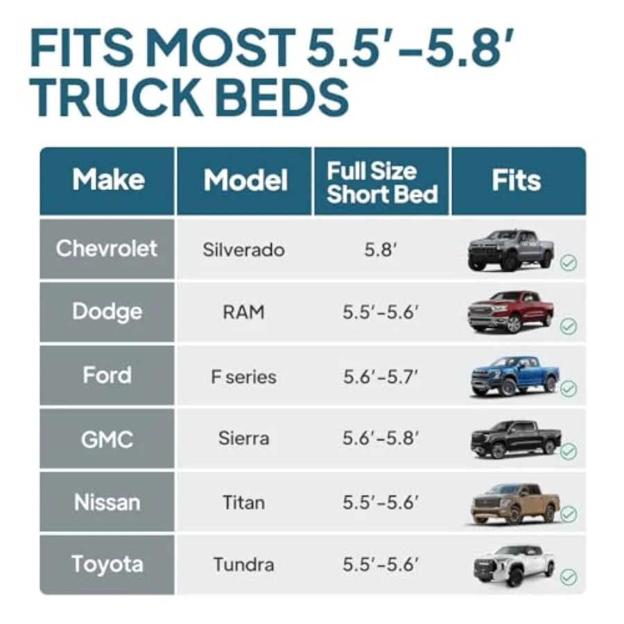 Truck bed camping air mattress with foam, self-inflating sleeping pad for full size 5.5-5.8FT, 4.5 thick, gray, ultra-comfortab