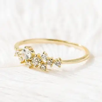 Wish 熱銷全新 18k 鍍金鑽石夏季戒指 10 最佳銷售 戴金戒指的女人 - №6