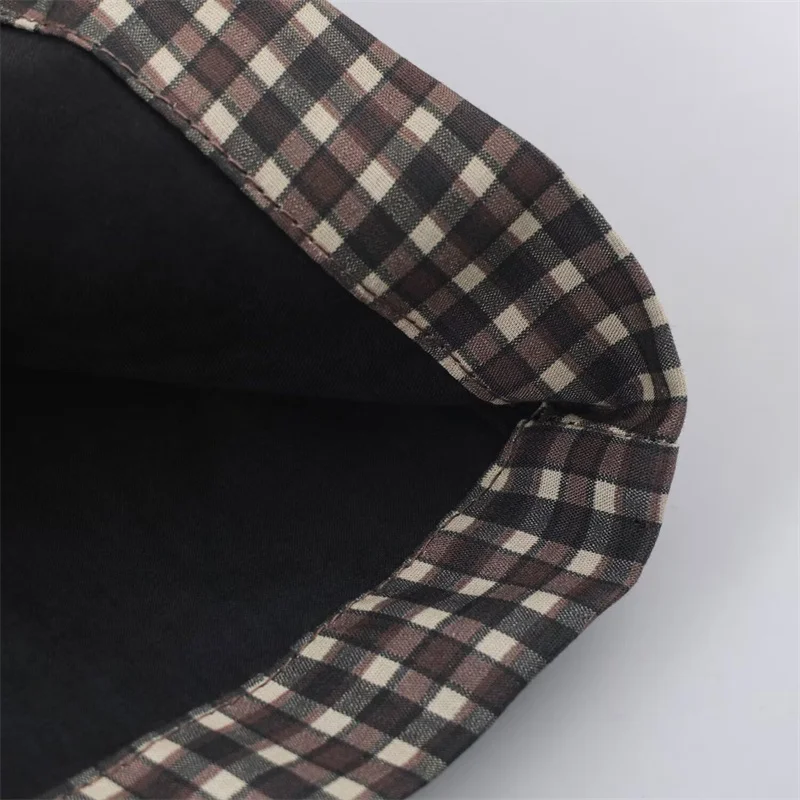 Damenmantel Langarm-Karo-Kapuzenjacke für Frauen 2026 Neue Mode Herbst Winter Lässige Schicke Damen-Oberbekleidung – Detail 18