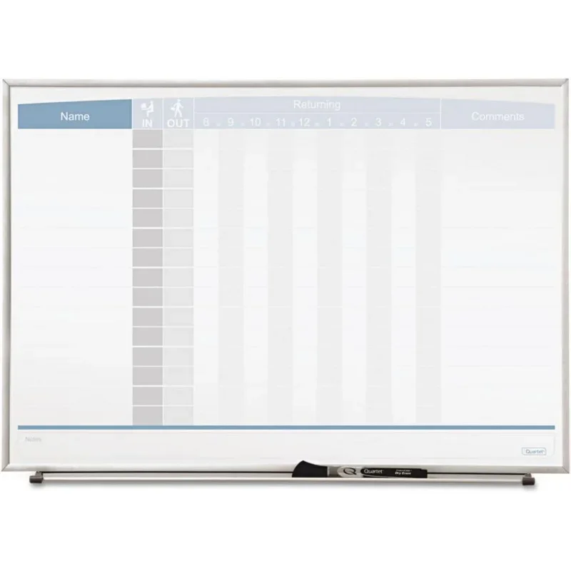 In/Out Board, 23 x 16 Inches, Magnetic, Track Up To 15 Employees (33704)