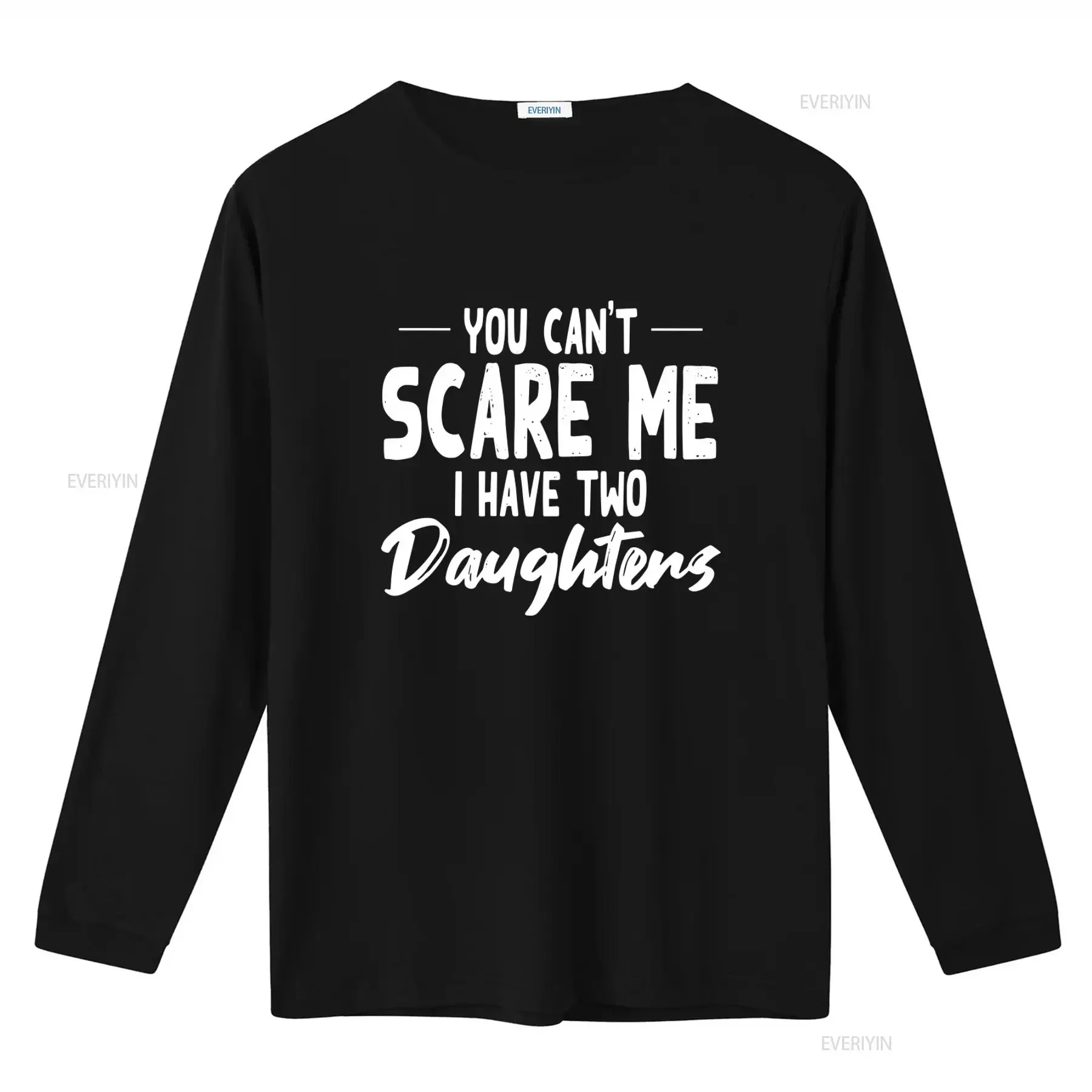 Men's Funny T Shirt 'You Can't Scare Me I Have Two Daughters' Letter Print Soft vintage Washed Stylish designer clothes Unisex