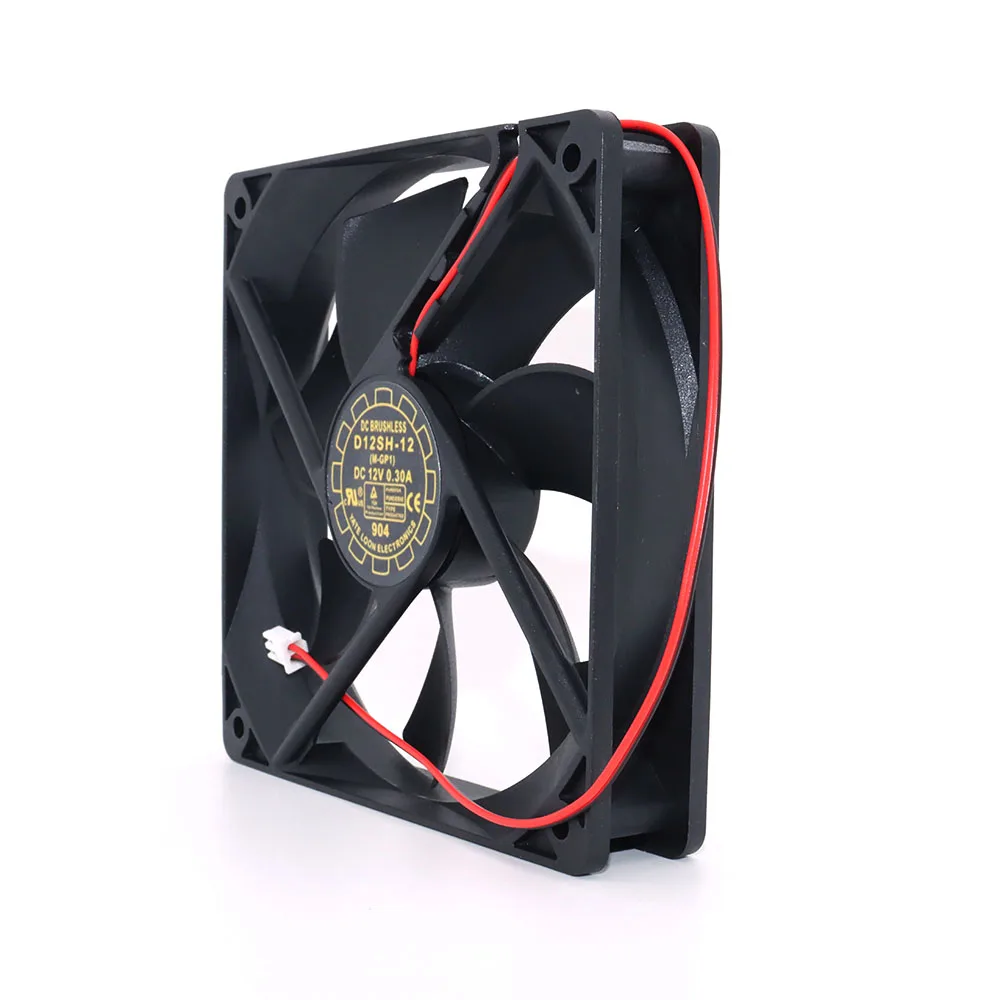 New yuelun D12SH-12 12V 0.3A 12025 12cm silent chassis power cooling fan