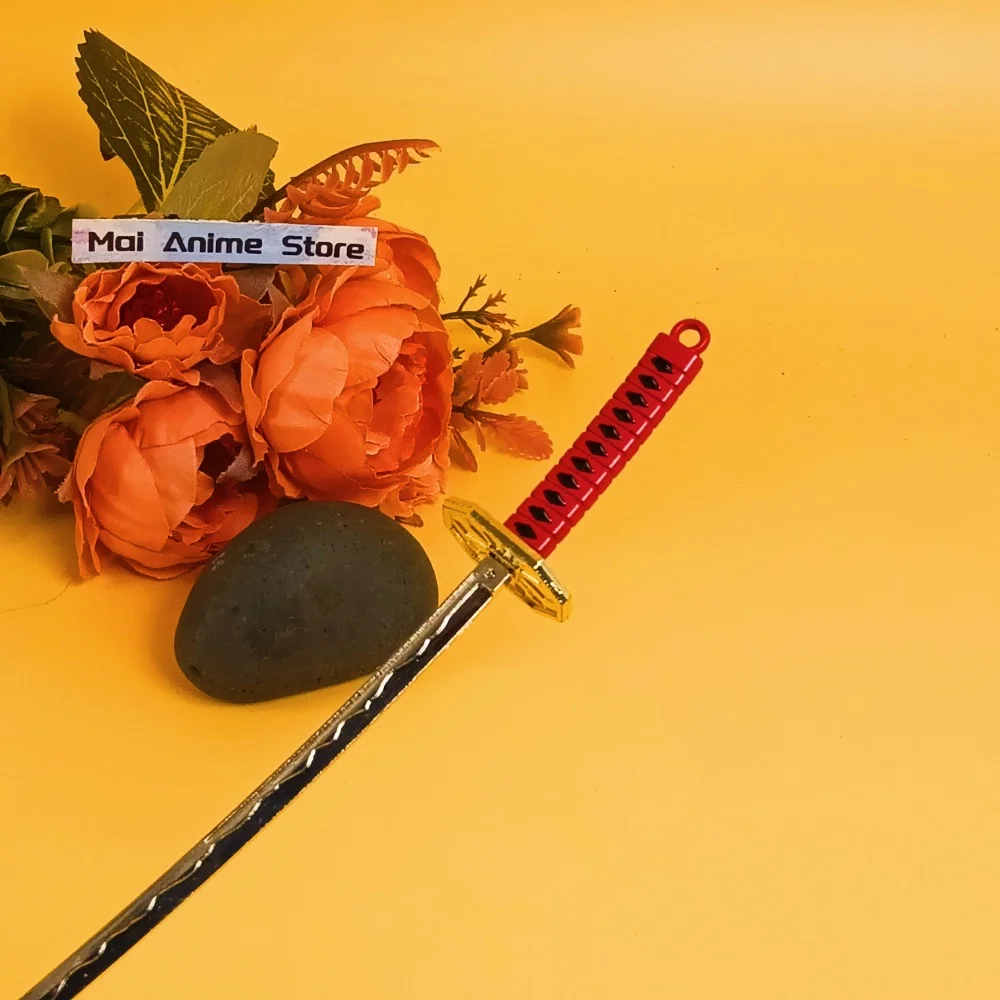 6in معدن رورونوا زورو كاتانا الحجم الحقيقي كاتانا أنيمي زورو نينجا سكين الأصلي الساموراي صابر وهمية السيف الصلب لعبة غير حادة هدية #5