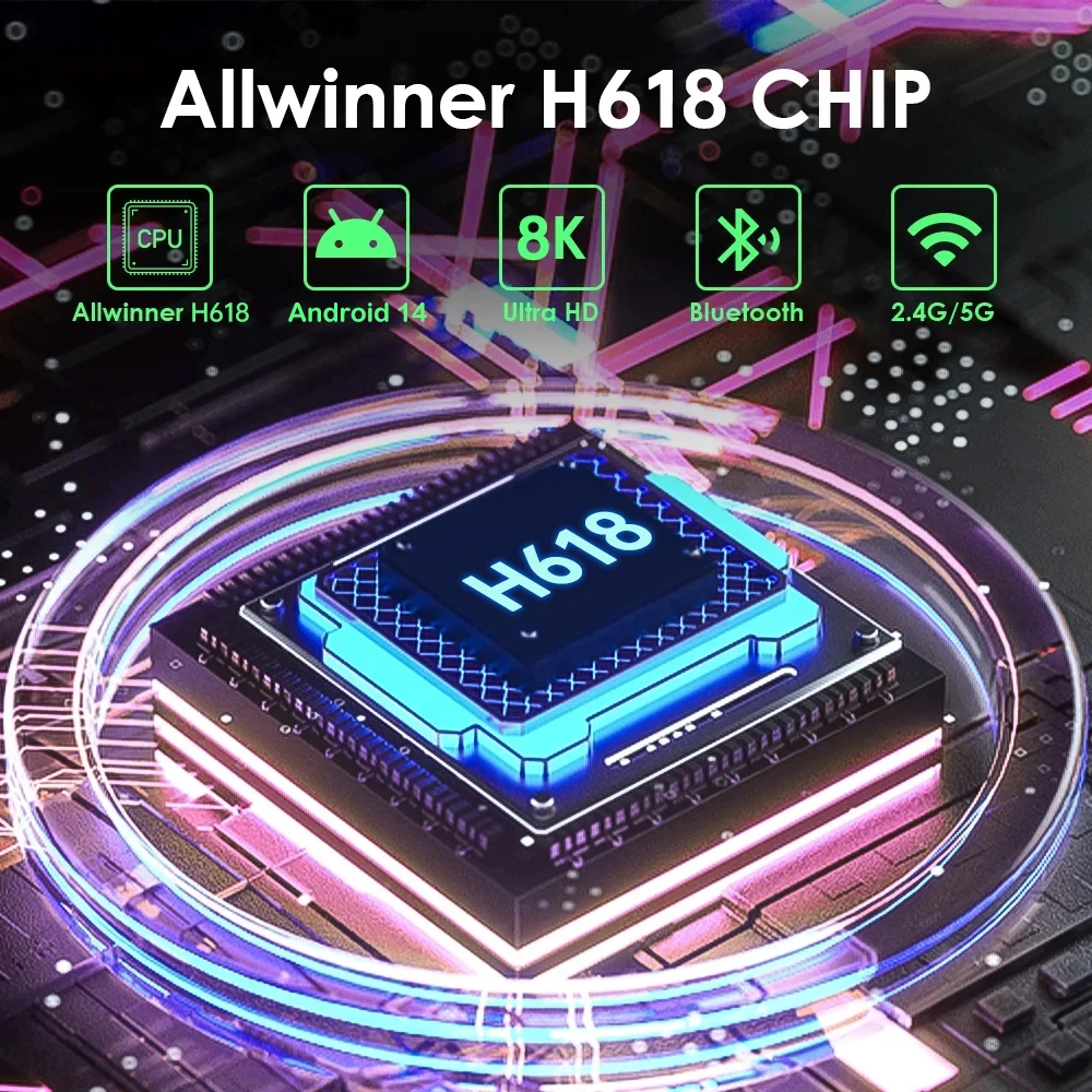 T95Max Smart TV Box Android 14 Allwinner H618 8K 128GB Dual WiFi2.4G/5G Bluetooth 5.4 Google Streaming Media Player Set Top Box