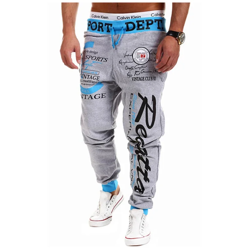 Men's Hip Hop Casual Jogging Pants Letter Print Sport Gym Fitness Slim Fit Baggy Trousers Sportwear Sweatpants Jogger Tracksuit