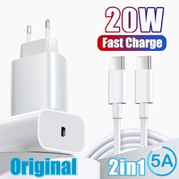 For iPhone PD 20W USB Type C Charger Fast Charging Power Adapter Type C Cable For Samsung Xiaomi Wall Phone Charger Quick Charge