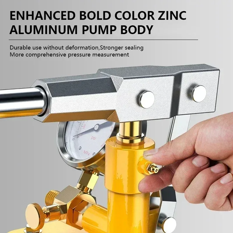 Manual Pressure Test Pump - Water Pipe Pressure Tester for PPR Pipes, Home Use, Boiler & Floor Heating Leak Detector