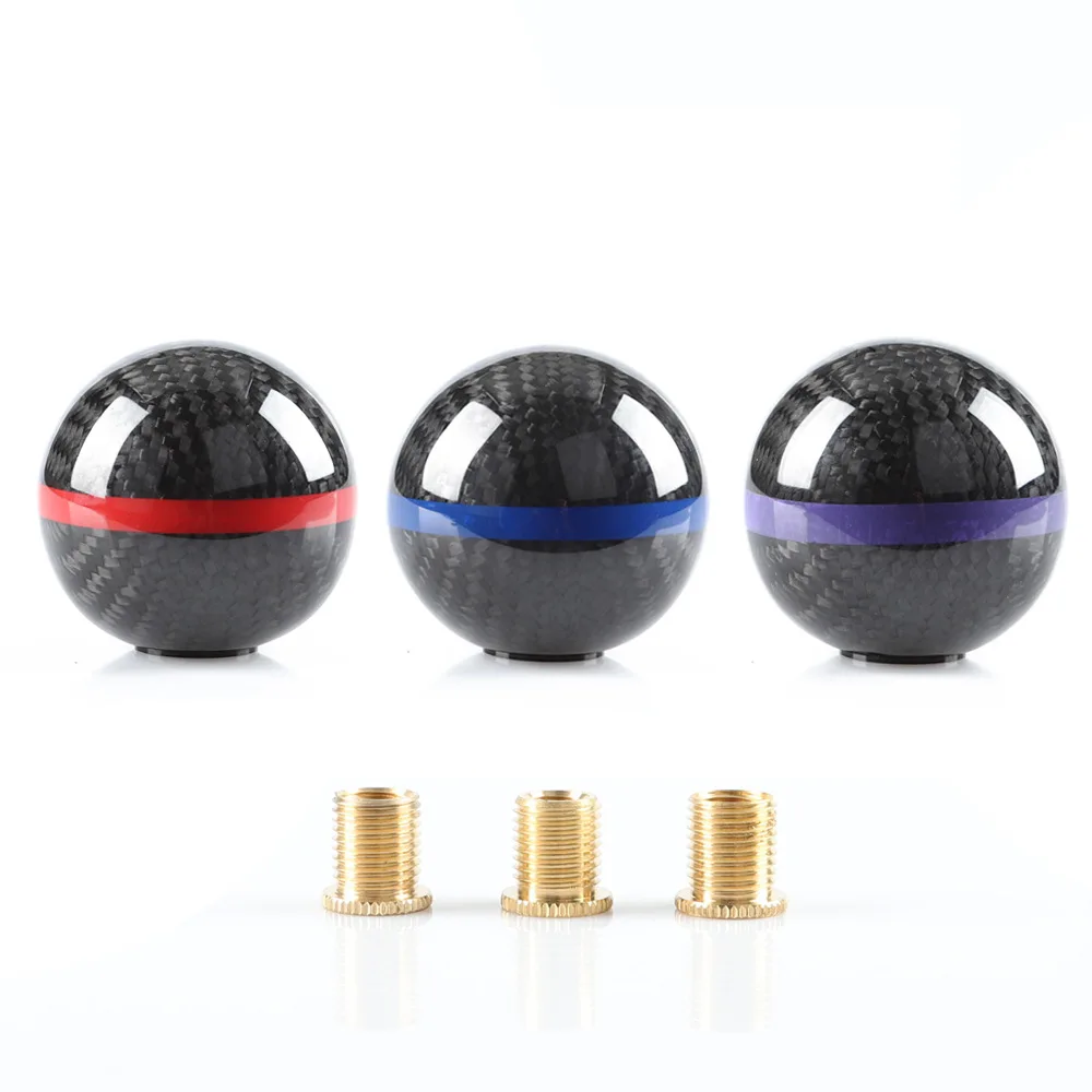

Car Carbon Fiber Auto Manual Transmission Gear Shift Knob Shifter Head Stick Handle Lever AT MT 8MM 10MM 12MM