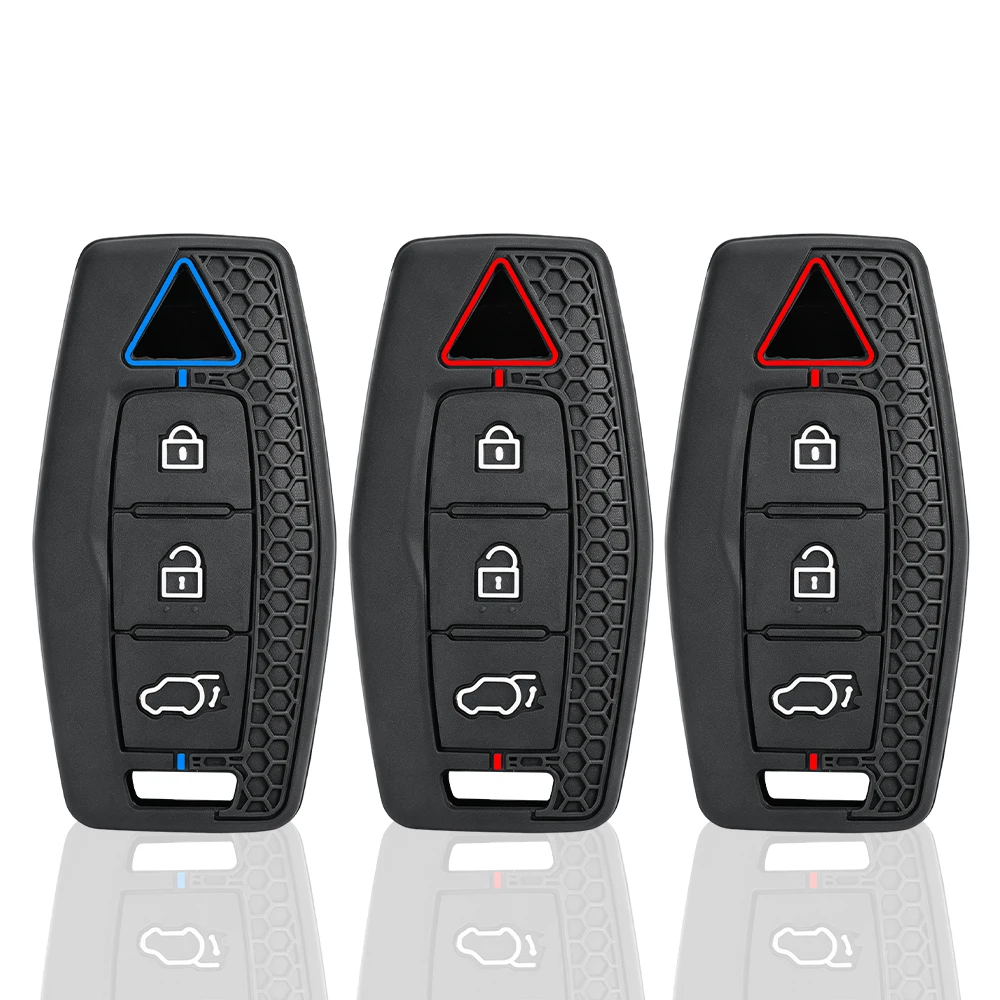 Silicone Car Smart Key Case Cover For Mitsubishi Outlander 2023 2022 3 Bottons Auto Remote Key Shell Fob Holder Accessories