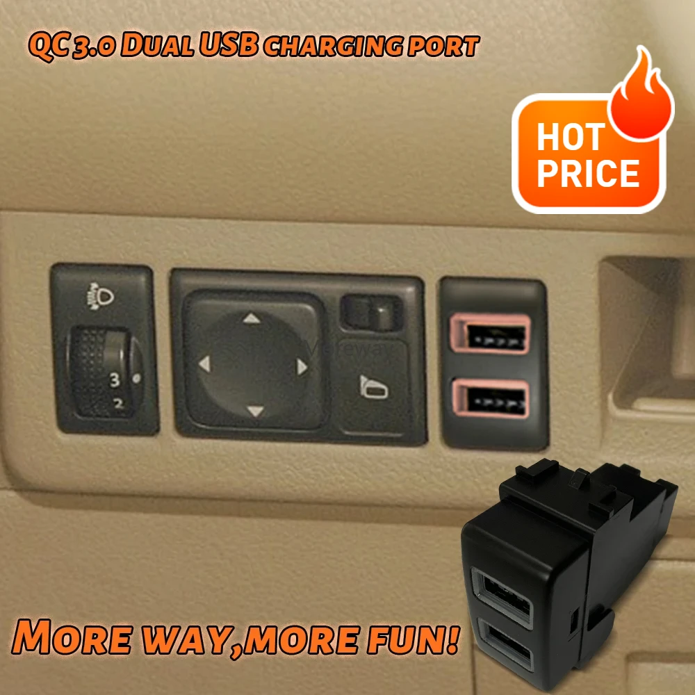 Orange Light Quick Dual Built in Car Usb Adapter Phone Charge for Nissan Sunny Sylphy March 2011 2015 370Z NV350 Accessories