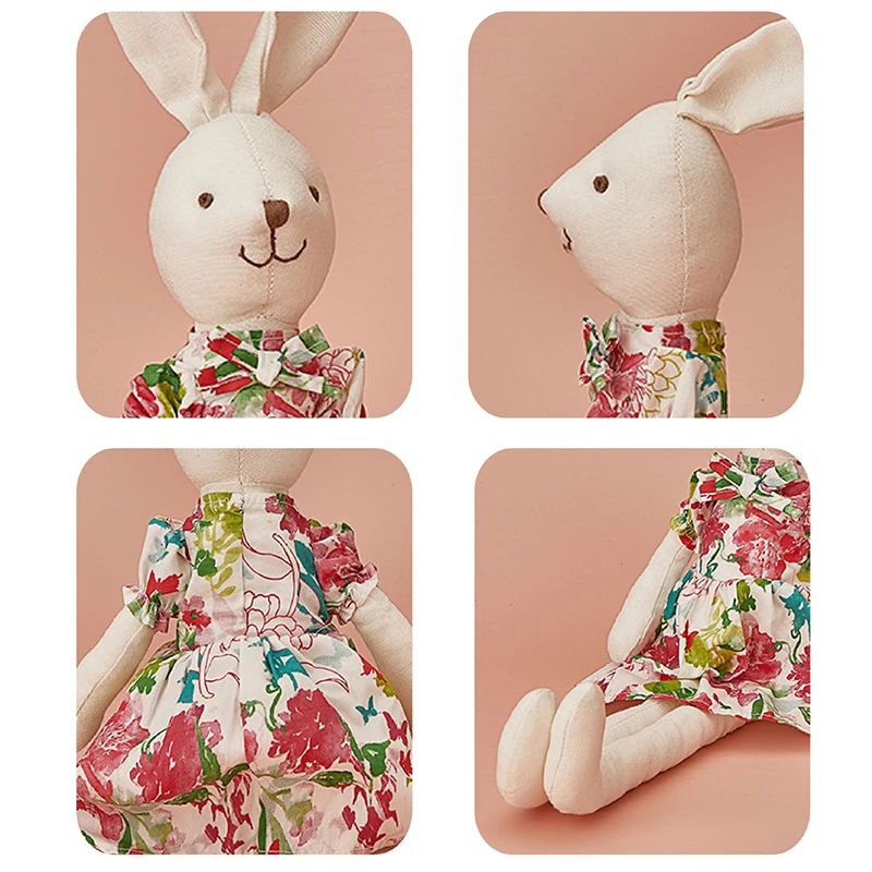 40cm robe lapin jouets en peluche doux animaux en peluche lapin Kawaii doux longues jambes en peluche apaiser poupées fille anniversaire