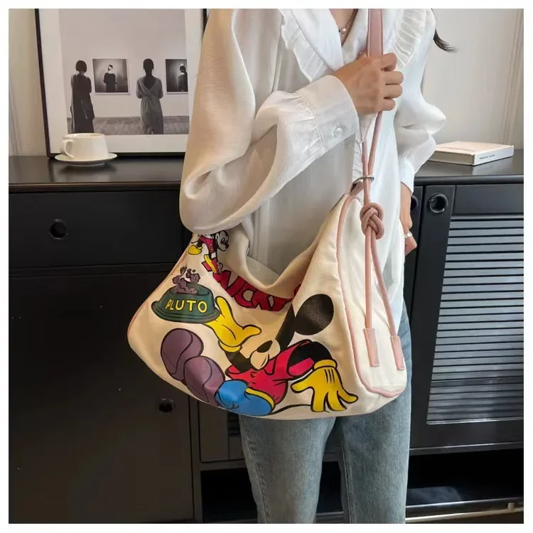 Disney Mickey Mouse Capacity Shoulder Bags Tote Cute Female College Student One Shoulder Crossbody Bag