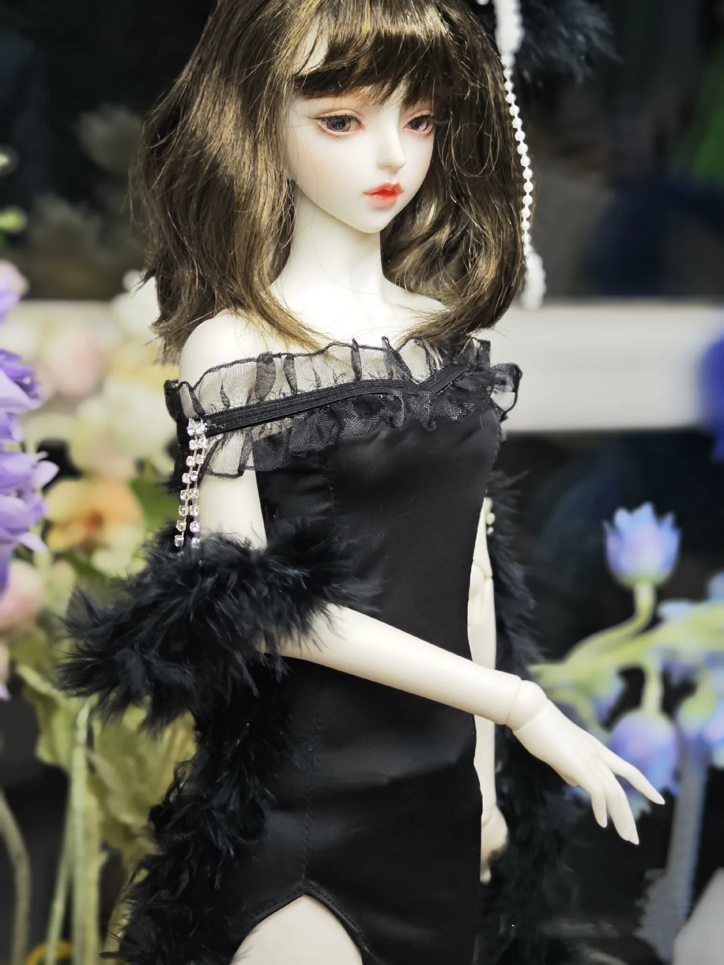 Clothes for doll sexy dress in black and white 1/3 1/4 BJD skirts free shipping