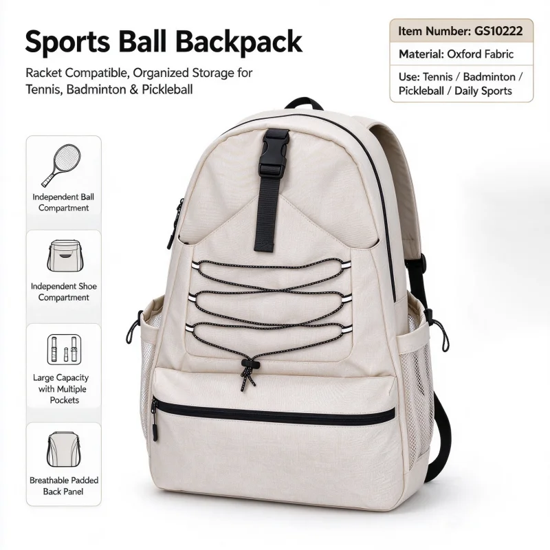 Sports Tennis Backpack, Racket Bag for Badminton Pickleball, Large Sport Backpack with Shoe Pocket for Gym Outdoor