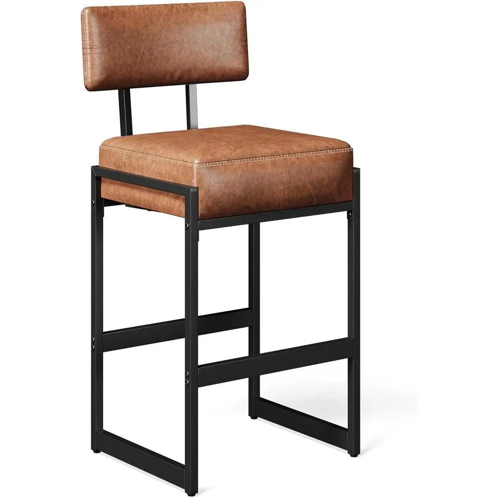 

Барный стул, высота для кухонной стойки, из искусственной кожи с прострочкой, современный, высота 26 дюймов, для кухни, домашнего бара, столовой