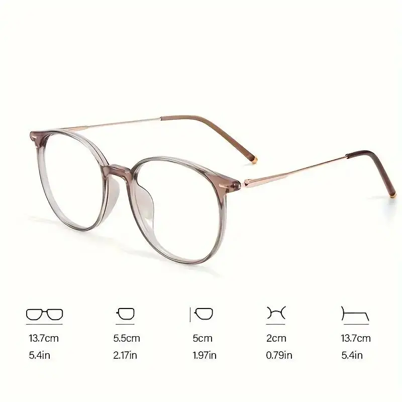 1pc unisex rond frame casual mode moderne eenvoudige stijl trendy heldere bril pak voor het dagelijks leven terug naar schoolaccessoires