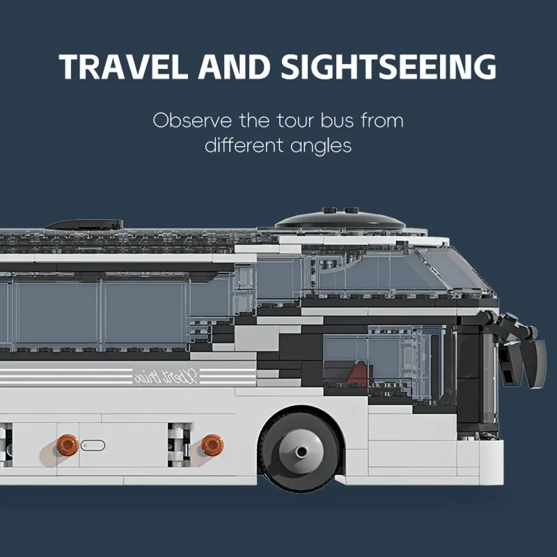 811PCS Double-Decker Tour Bus Building Blocks DIY ชุดสําหรับเด็กสะสมเดสก์ท็อปตกแต่งวันหยุดไอเดียของขวัญ
