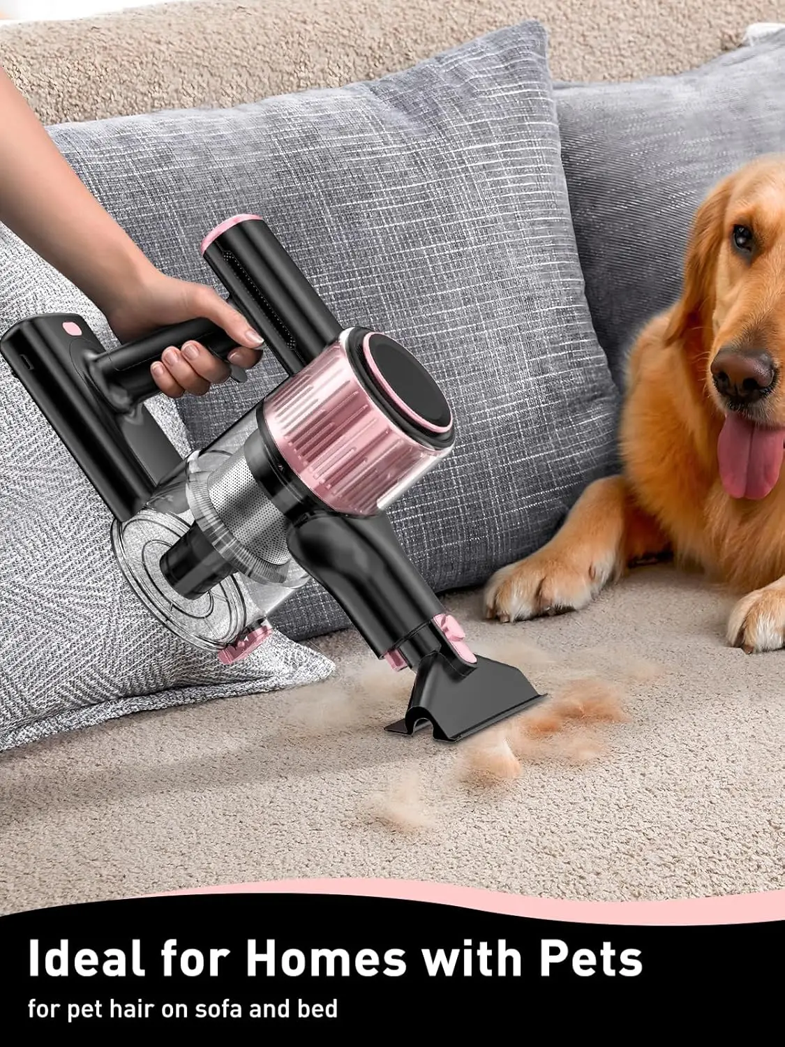 무선 진공 청소기, 강력한 흡입력을 가진 10 in 1 스틱 진공 청소기, 가정용 경량 충전식 진공 청소기