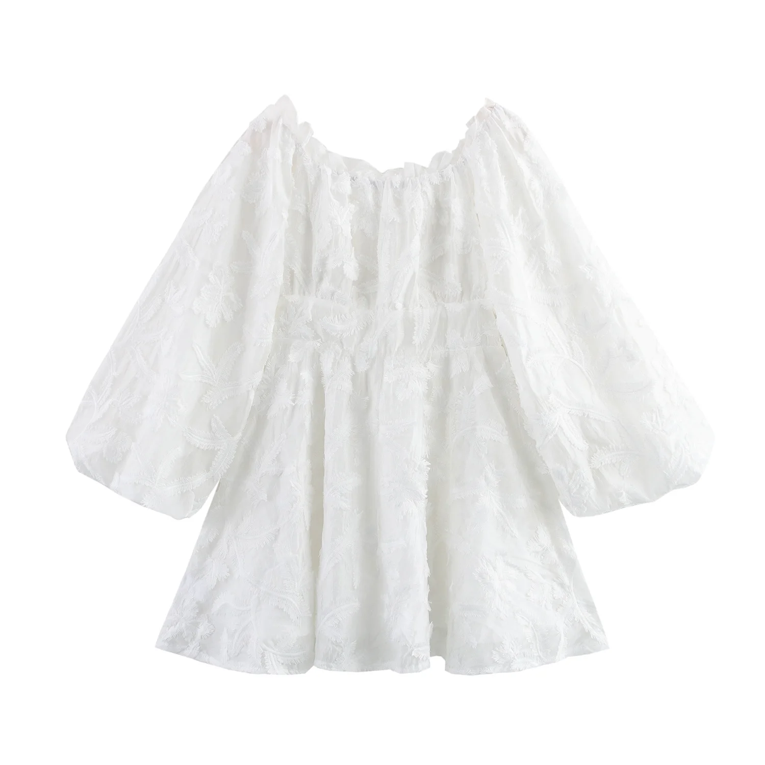 Vestido de Um Ombro com Recortes Estilo Pure Desire da Nova Coleção Primavera JNLEAOG, Vestido de Princesa com Mangas Bufante...