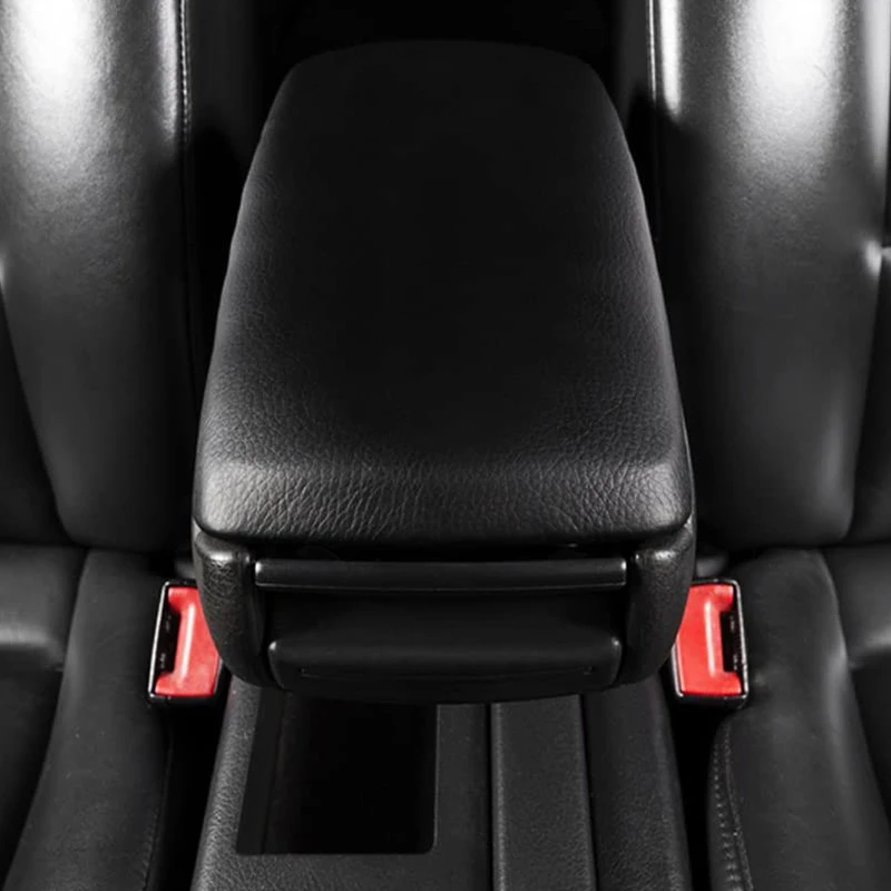 غطاء غطاء وحدة التحكم في الصندوق المركزي لمسند الذراع من الجلد مناسب لأودي A4 B7 2004-2007 (أسود) JAS #2