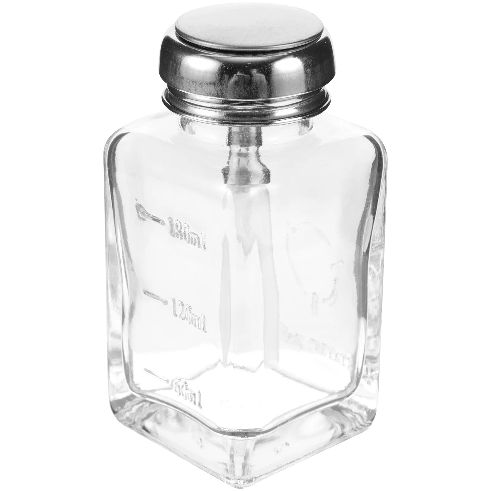 

Glass Press Bottle Clear with Pumps Empty Bottles Transparent Automatic Alcohol