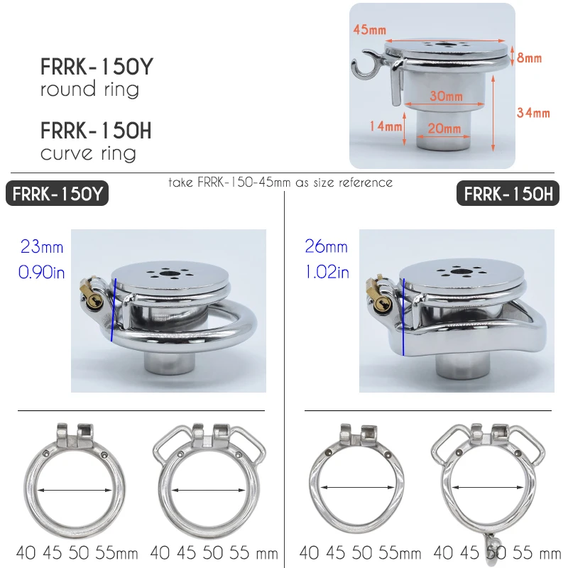 FRRK Inverted Cylinder Chastity Cage with Harness Belt for Weight Release Stainless Steel BDSM Toys Penis Ring 남성포경링