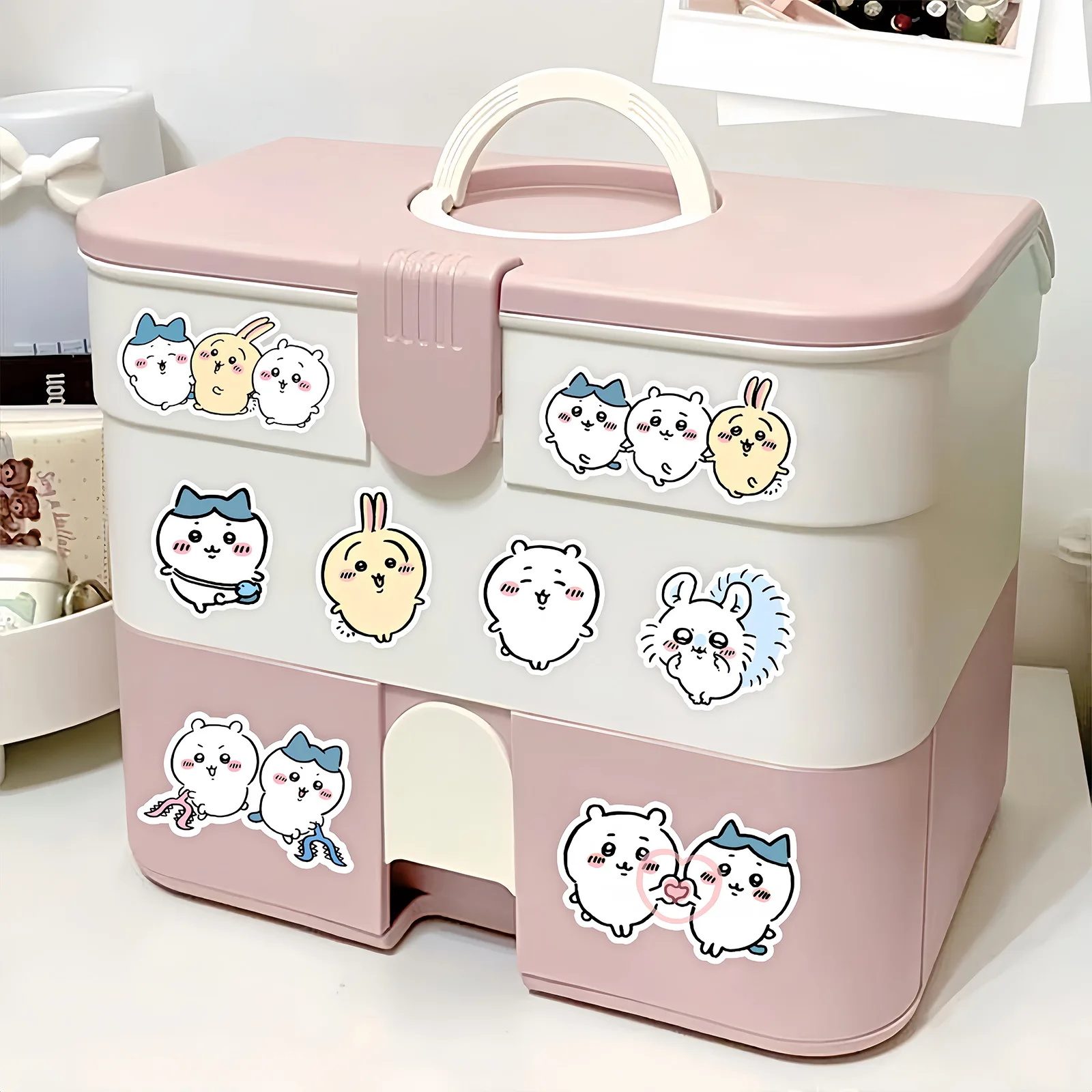 100Pcs/Set kawaii chiikawa Sticker Cartoon Cute Stickers DIY Phone Case Computer Waterproof Decoration Sticker Kids Toys Gift image 6