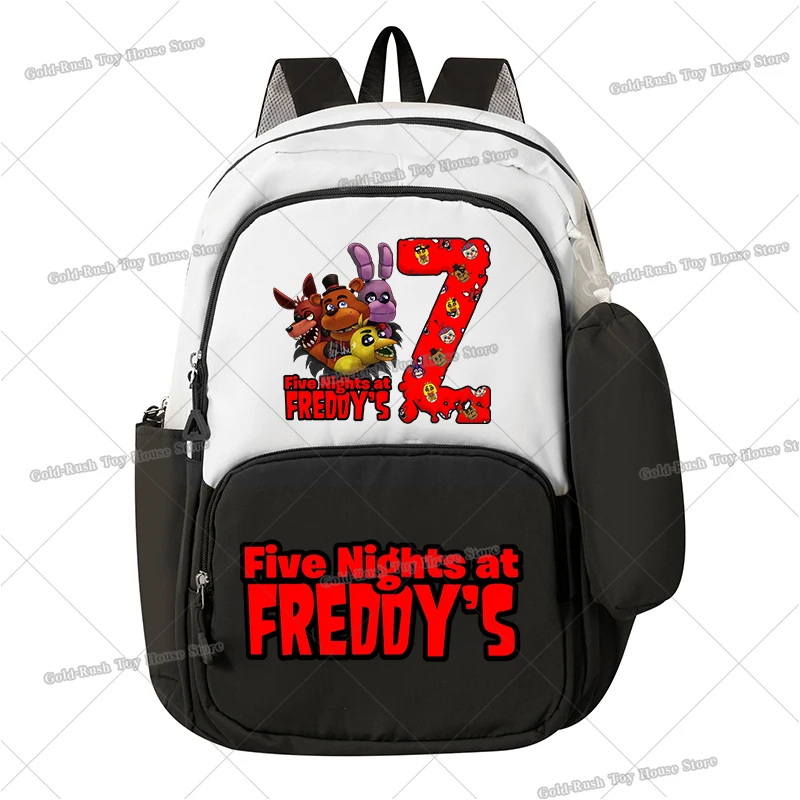 Five Night's At Freddy Backpack with Pencilcase Letter A-Z Rucksack Anime Game High-capacity Schoolbag Boy Student Knapsack view 2