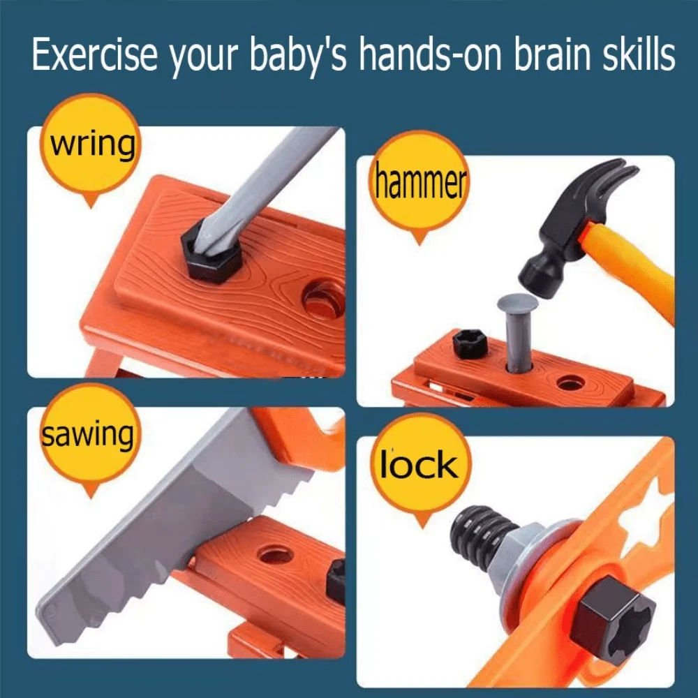 Conjunto de ferramentas infantis ferramenta de reparo de simulação chave de fenda parafuso aperto jogar casa brinquedo menino, presente de natal e halloween,
