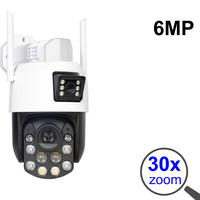 6MP PTZ Wifi IP Camera Dual Lens 30X Zoom AI Human tracking Wireless Surveillance CCTV Cameras Security Protection