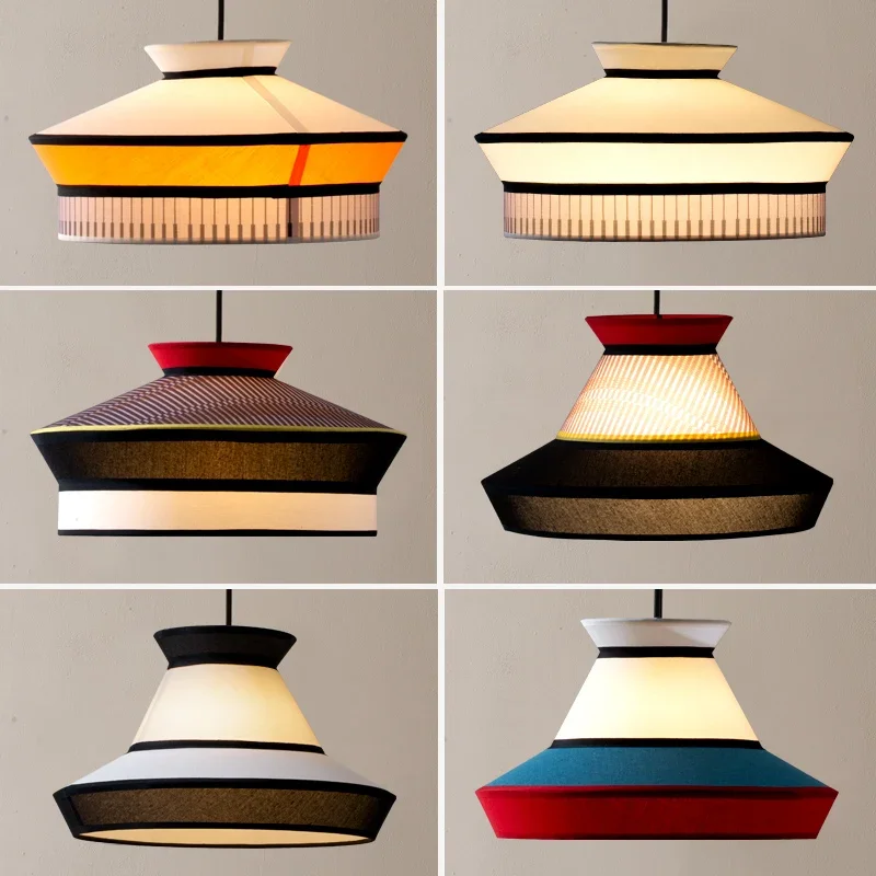 

Japanese Wabi-sabi Rattan Pendant Lights Fabric Decorative Design Interior Fixtures Restaurant Bedroom Parlor Teahouse Homestay