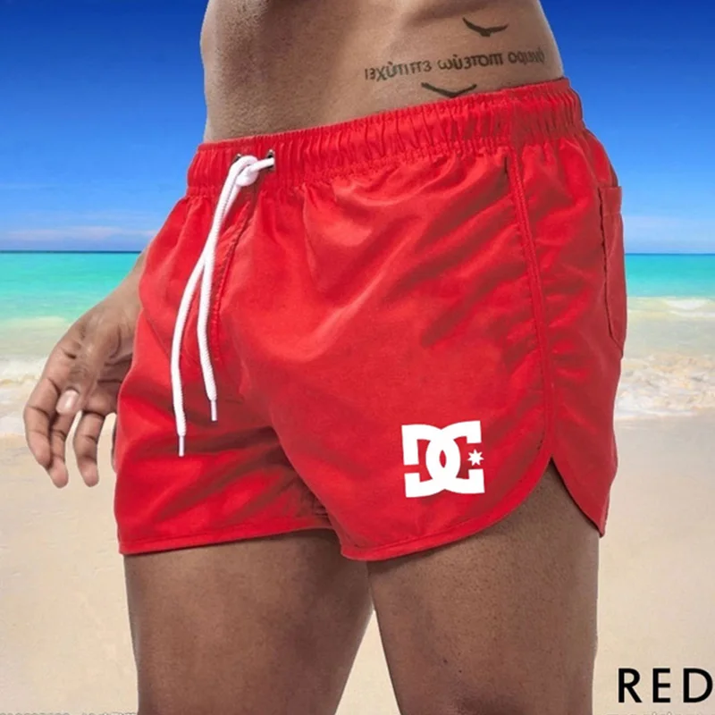 2023 Hot Sale Men\'s Beach Shorts Male Seaside Casual Fashion Surf Shorts High Quality Gym Sports Solid Color Short Pants S-3XL