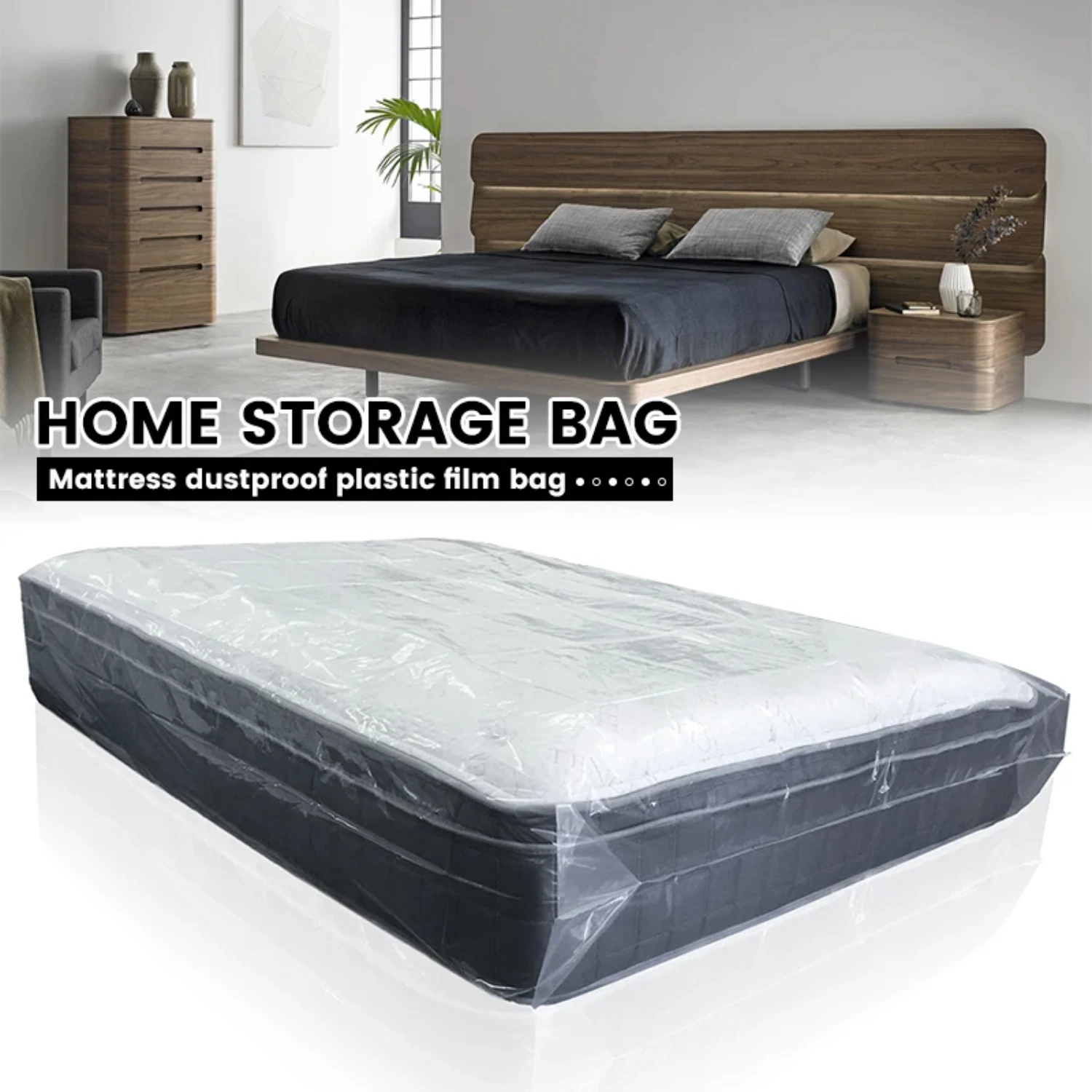 Extra-Large High-Quality Waterproof Transparent Mattress Protector Bag - Dust-proof and Moisture-proof - Premium PE Materials -