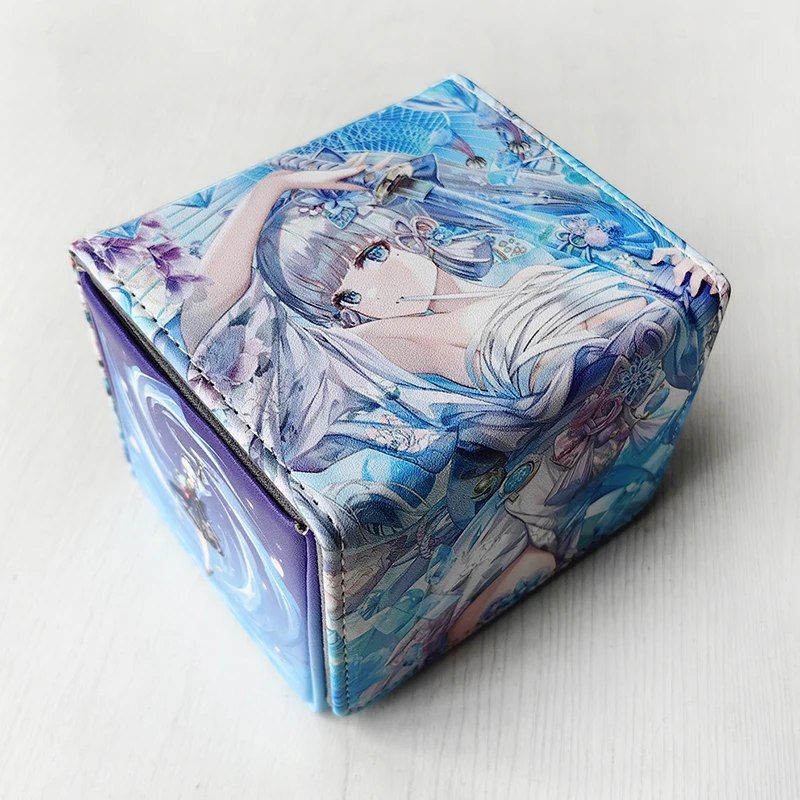 Genshin Impact Kamisato Ayaka Diy Pu High Quality Portable Collection Card Storage Box Anime Game Action Toy Figures Gifts