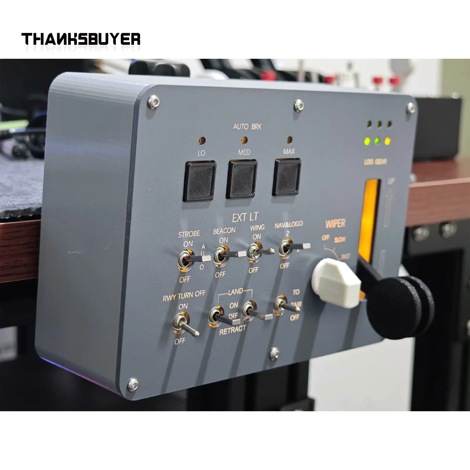 Obudowa sterująca podwoziem lądowym z PETG, drukowana w technologii 3D, do symulatora wyścigów lotniczych FENIX320 z 2020 roku.