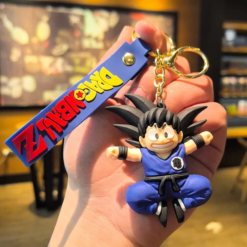 Dragon Ball Z Keychain Anime Super Saiyan Goku Figure Cute Keyring Bag Pendent Car Ornament Key Accessories Kids Toy Xmas Gifts - view 3