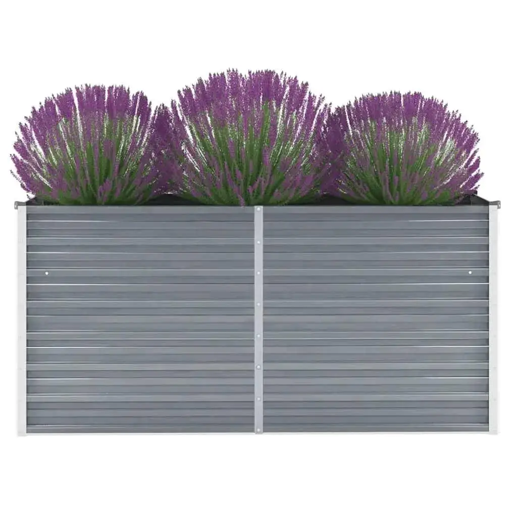 

Galvanized Steel Garden Raised Bed 63x15.7x31.3 in Gray - Durable Planter for Vegetables & Flowers